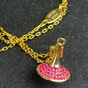 Authentic Louis Vuitton Gold PINK PAVE Circus Charm Necklace